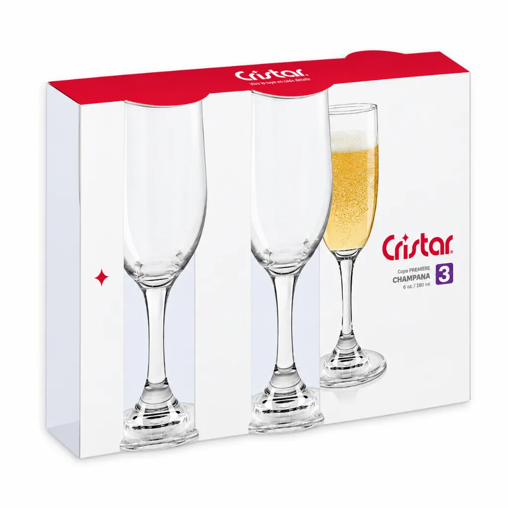Caja Cristar con tres copas de champán.webp