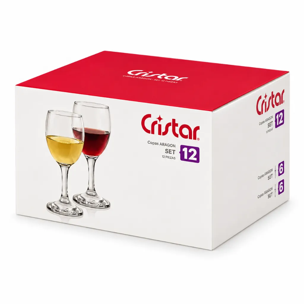 Caja Cristar Aragón, set de 12 copas.webp