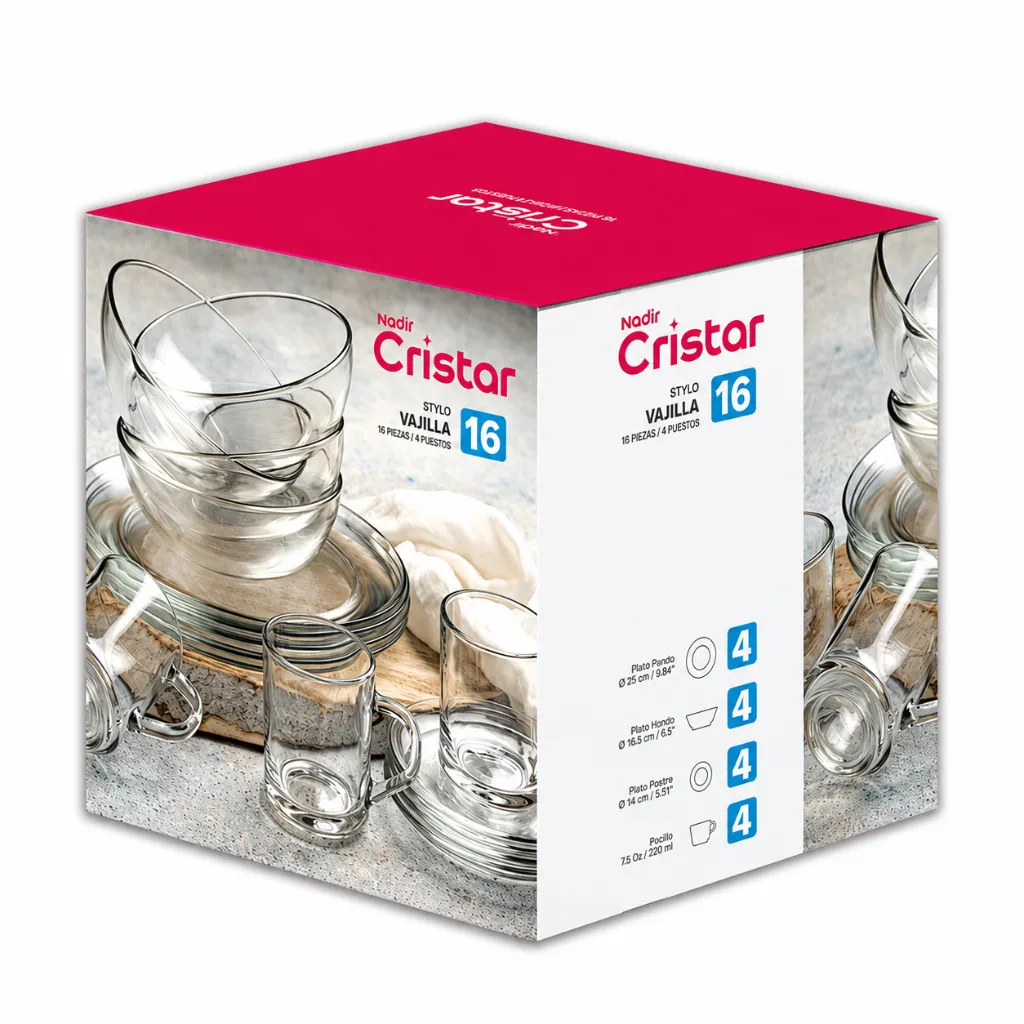 Caja Cristar Stylo de 16 piezas.webp
