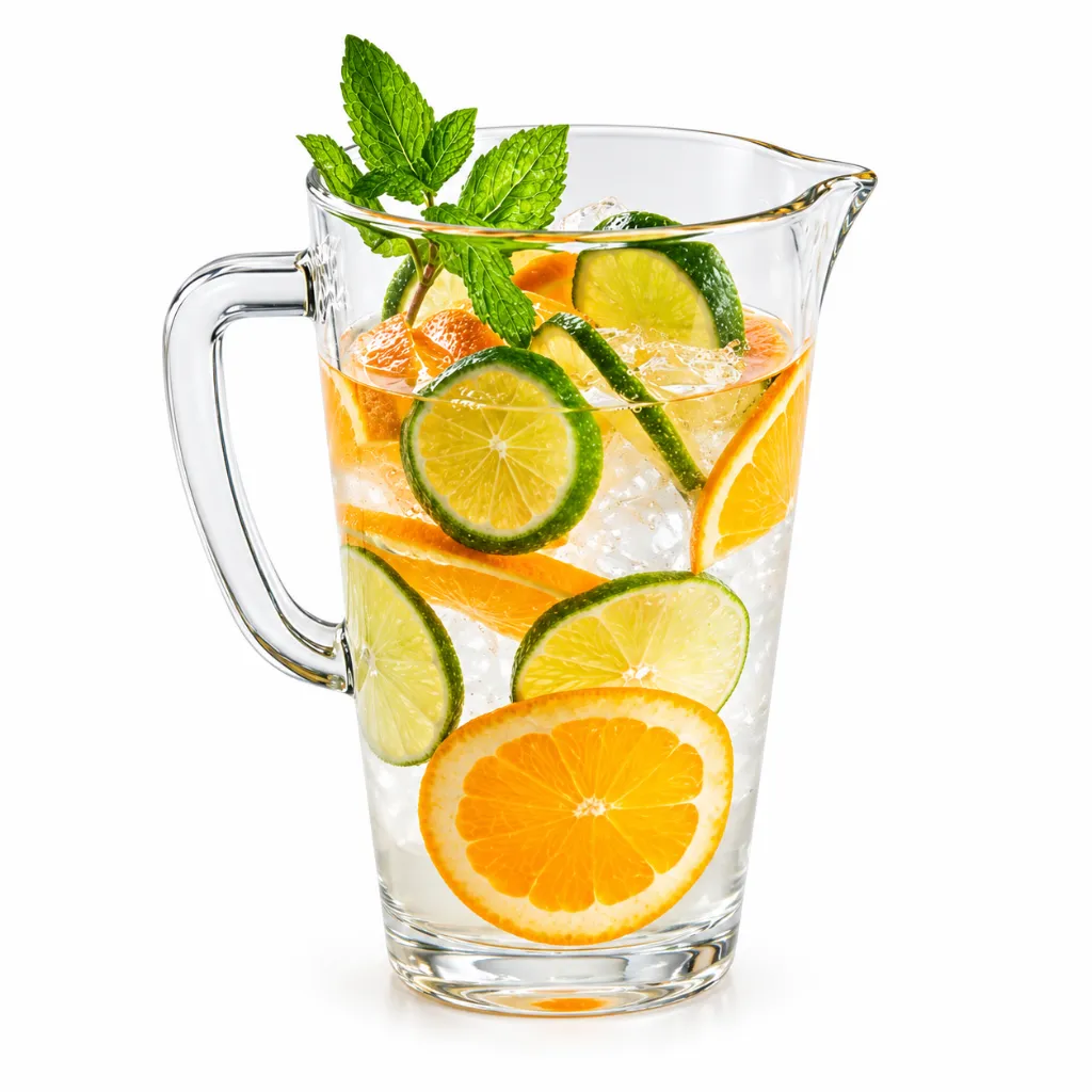 Jarra de agua cítrica con menta.webp