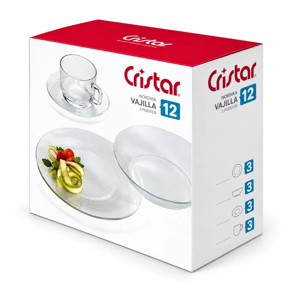 Caja Cristar Nordika, vajilla de 12 piezas.webp