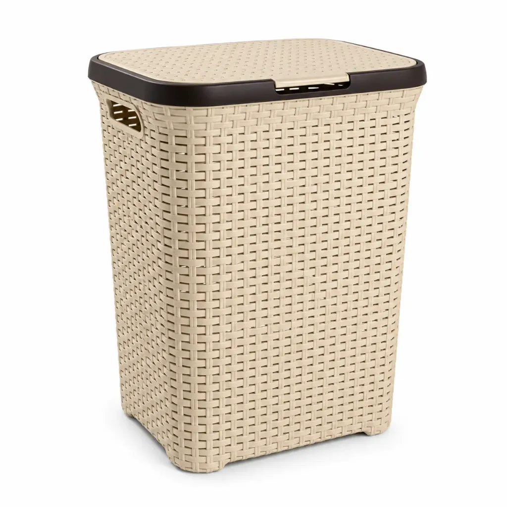 [200030020] CESTO RATAN CUADRADO B+T BEIGE PIKA