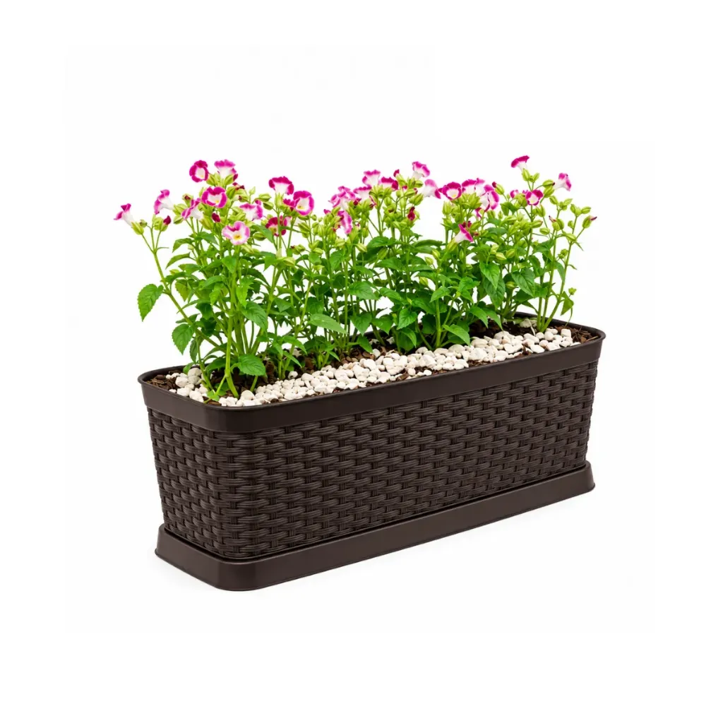 [500030149] MACETERO RATTAN RECTANGULAR 10L MED CAFE PIKA