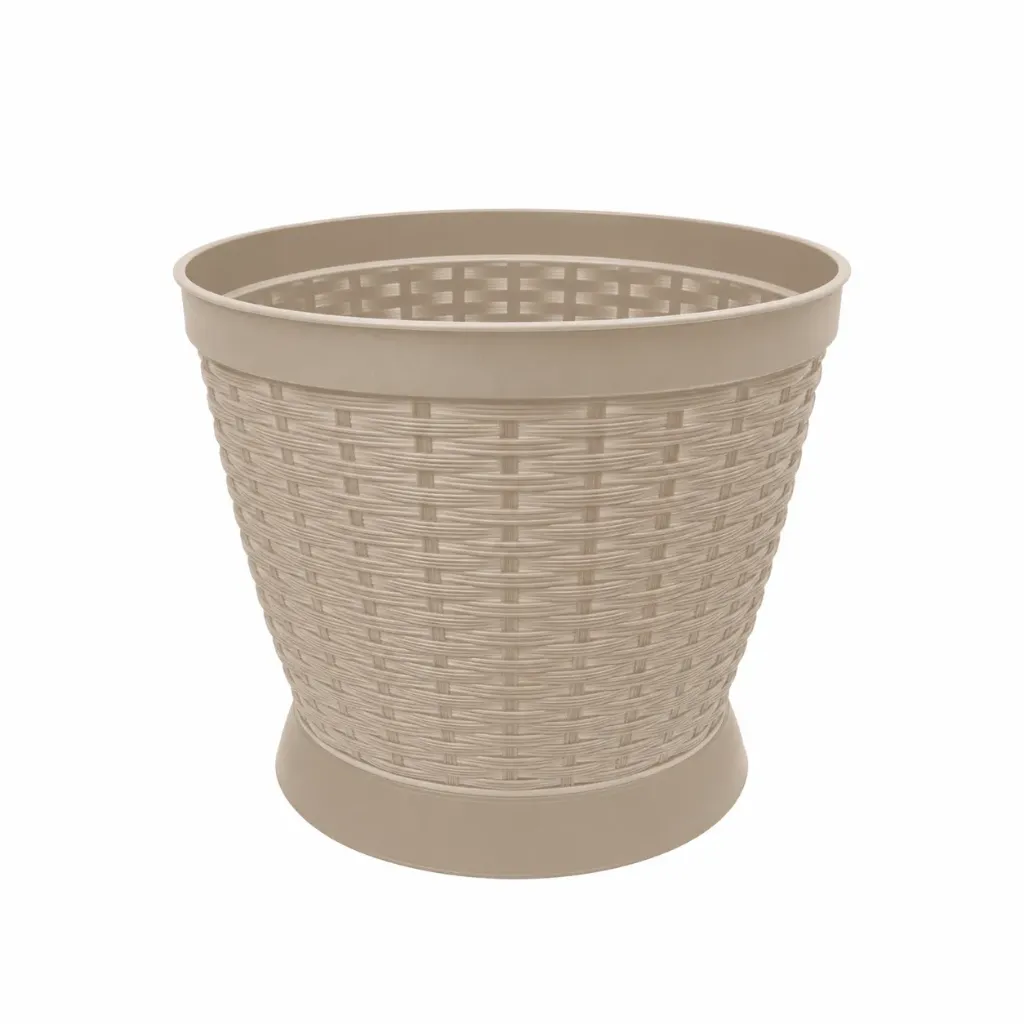 [500030151] MACETERO RATAN REDONDO 15L MED BEIGE PIKA