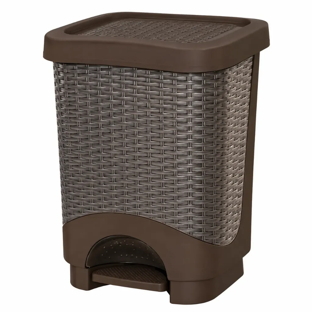 [1302280189] PAPELERA DUAL RATAN 8 LITROS CAFE 12U/C 9000002362 PIKA