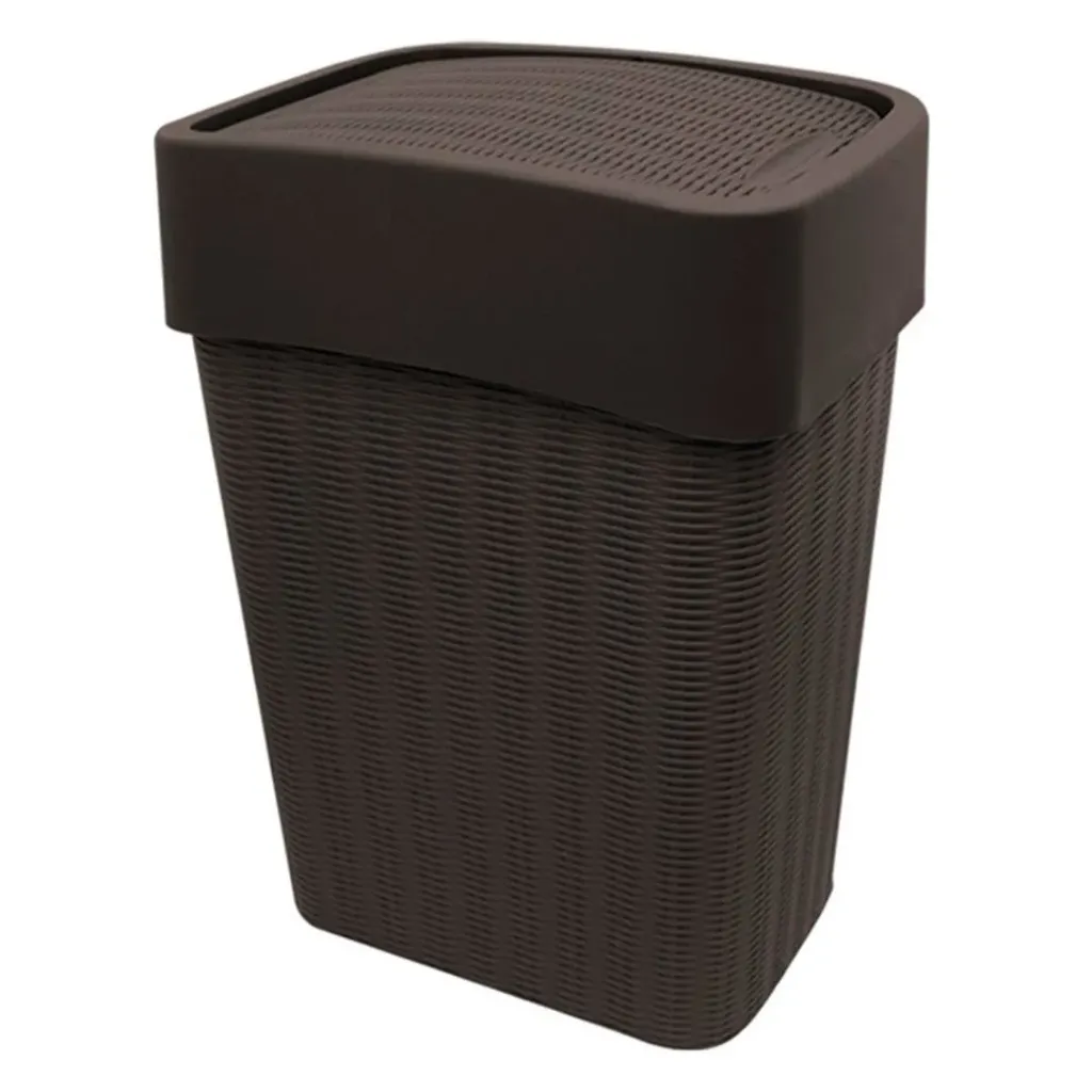 [1302280191] PAPELERA RATAN VAIVEN SLIM 25 LTS CAFE 9U/C 9200000119 PIKA