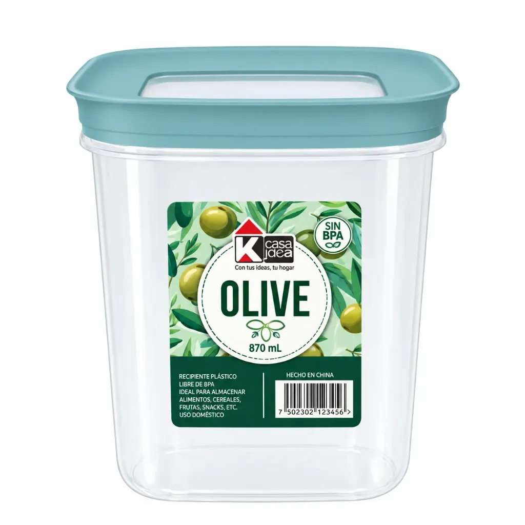 POMO OLIVE CUAD 870ML CELESTE 9300000155 24U/C PIKA